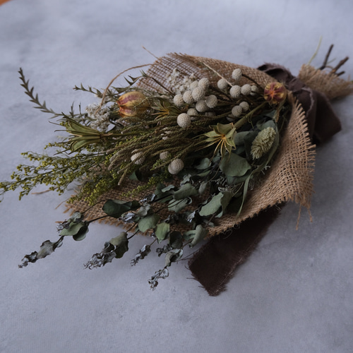 ナチュラルカラーのドライフラワースワッグ スワッグ -残香- 通販