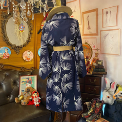和洋折衷 浴衣 リメイク ワンピース ドレス レトロ 古着 和 モダン W-257 5枚目の画像