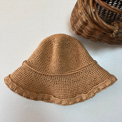 夏のシンプルな麦わら帽子  ガーリーなキャプリーヌ 3枚目の画像