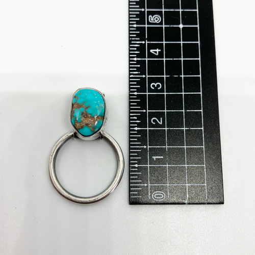 フォックス ターコイズ グラスホルダー シルバー ネックレス