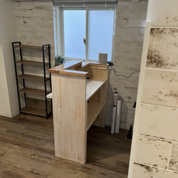 アンティーク風【段差】カウンター　レジ　アンティーク　荷物台付　幅90 5枚目の画像