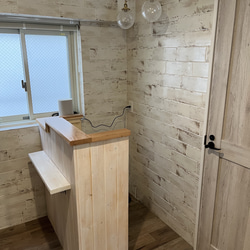 アンティーク風【段差】カウンター　レジ　アンティーク　荷物台付　幅90 6枚目の画像