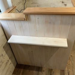アンティーク風【段差】カウンター　レジ　アンティーク　荷物台付　幅90 2枚目の画像
