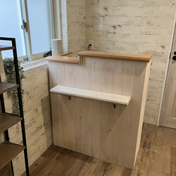 アンティーク風【段差】カウンター　レジ　アンティーク　荷物台付　幅90 4枚目の画像