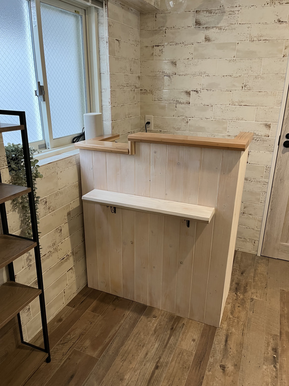 アンティーク風【段差】カウンター　レジ　アンティーク　荷物台付　幅90 4枚目の画像