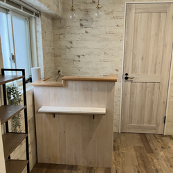 アンティーク風【段差】カウンター　レジ　アンティーク　荷物台付　幅90 3枚目の画像