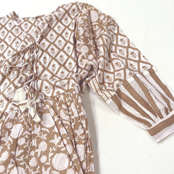 インド綿 ブロックプリントロングドレス　 6枚目の画像