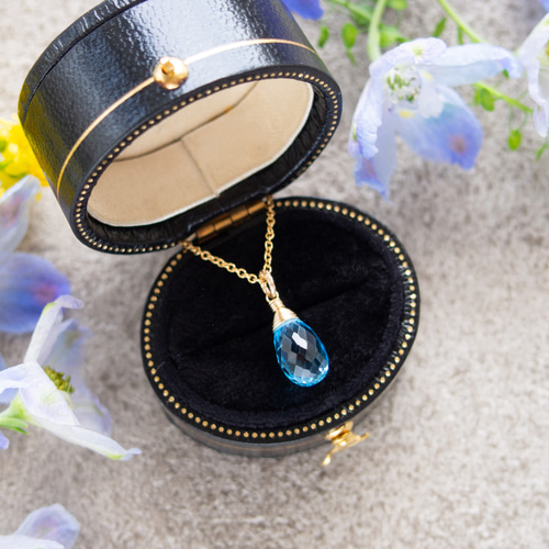 スイスブルートパーズのしずくネックレス（14KGF） ネックレス