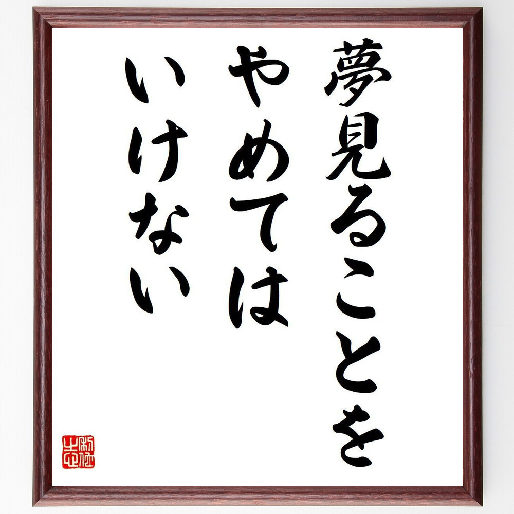 フリードリヒ・フォン・シラーの名言「夢見ることを、やめてはいけない」手書き書道色紙額／受注後の毛筆直筆（V6118）