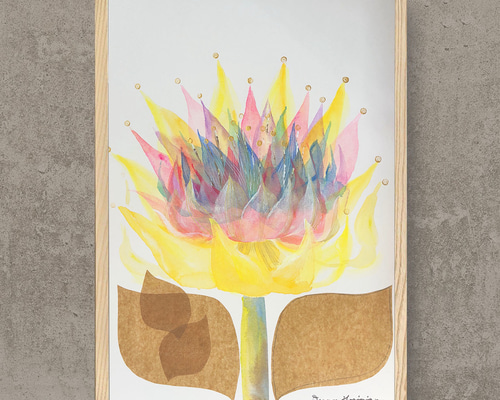 flower - colorful 【原画/A3／アクリル画】 ＃コラージュ