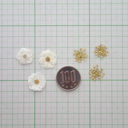 組み立ての小花とレースフラワーのセット✿ホワイト✿＜各6枚＞ 3枚目の画像
