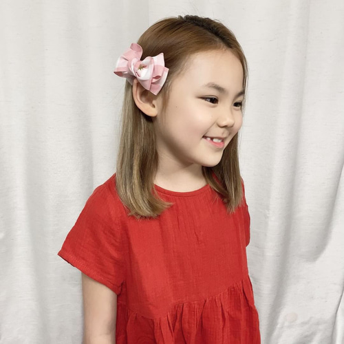 ゆめちゃんリボン ラージチェック ヘアゴム ヘアクリップ キッズ ヘア