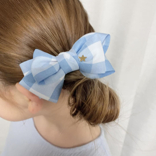 ゆめちゃんリボン ラージチェック ヘアゴム ヘアクリップ キッズ ヘア