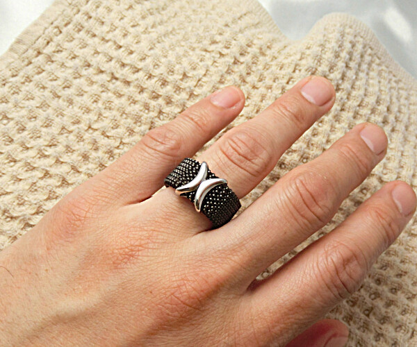 【復刻版】1960年代に流行したミラネーゼ・メッシュリング     ◎ゲルマ・チャーム付き