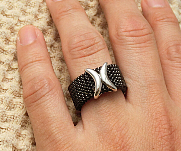 【復刻版】1960年代に流行したミラネーゼ・メッシュリング     ◎ゲルマ・チャーム付き