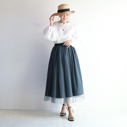 新款【灰色】修身薄紗裙，裙長可調節，不會讓你的造型顯得臃腫♥ 第5張的照片