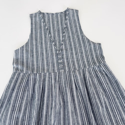 ジャンパースカート * cotton linen stripe * 5枚目の画像