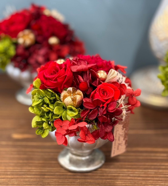 プリザーブドフラワーアレンジ クラシカルレッド プリザーブドフラワー