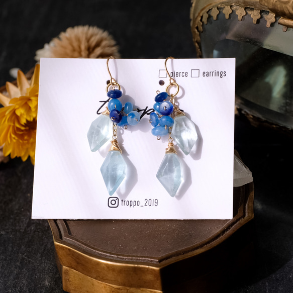 14kgf アフガナイト アクアマリン ピアス イヤリング 14kgf】アフガナイト ピアス／イヤリング | julistaahebrews117