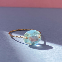 Prana candy gem ✴︎アクアマリン ✴︎宝石ルースのk14gfリング 5枚目の画像