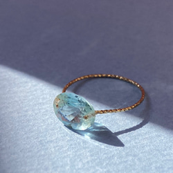 Prana candy gem ✴︎アクアマリン ✴︎宝石ルースのk14gfリング 9枚目の画像