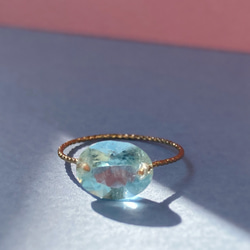 Prana candy gem ✴︎アクアマリン ✴︎宝石ルースのk14gfリング 10枚目の画像