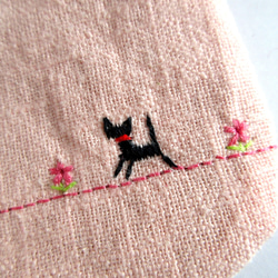 平面亞麻貓步迷你手拿包*玫瑰色、酒紅色、粉紅色、棕色 第13張的照片