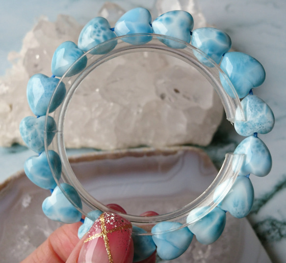 ラリマーハートブレス ラリマー✨ブレスレット✨ハート ブレスレット F* 通販 17603077