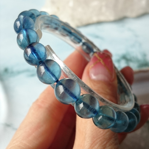 とても綺麗ディープブルーアクアマリンブレスレット10