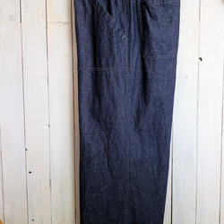 10オンスデニム　インディゴカラー ストレートワイドパンツ 後ろポケット付き　M～6L 4枚目の画像