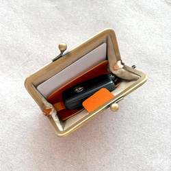 がま口 キーケース 革 栃木レザー カードケース スマートキー 浪曼派のがま口　新しい提案 名入れ 刻印 8枚目の画像