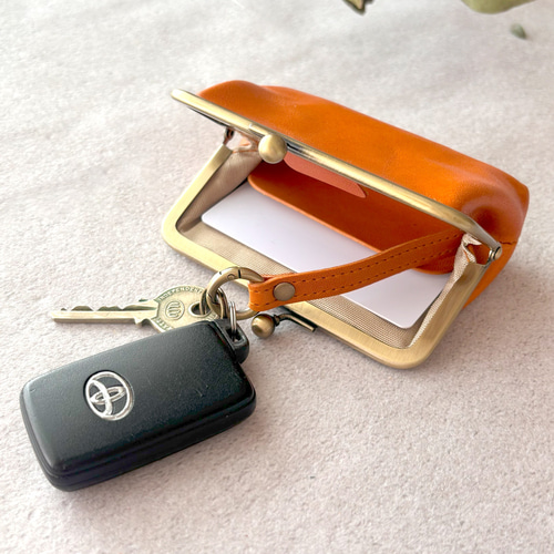 がま口 キーケース 革 栃木レザー カードケース スマートキー 浪曼派の