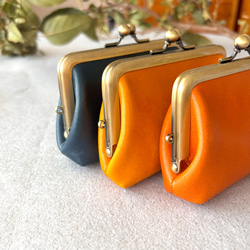 がま口 キーケース 革 栃木レザー カードケース スマートキー 浪曼派のがま口　新しい提案 名入れ 刻印 3枚目の画像