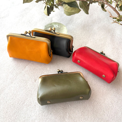 がま口 キーケース 革 栃木レザー カードケース スマートキー 浪曼派のがま口　新しい提案 名入れ 刻印 2枚目の画像