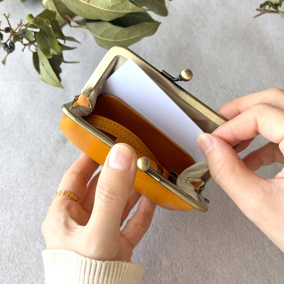 がま口 キーケース 革 栃木レザー カードケース スマートキー 浪曼派のがま口　新しい提案 名入れ 刻印 5枚目の画像