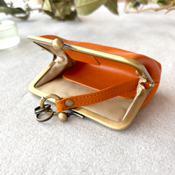 がま口 キーケース 革 栃木レザー カードケース スマートキー 浪曼派のがま口　新しい提案 名入れ 刻印 6枚目の画像