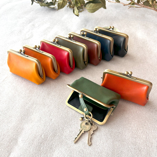 がま口 キーケース 革 栃木レザー カードケース スマートキー 浪曼派の