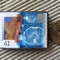 イギリス　切手ブローチ 9607 3枚目の画像