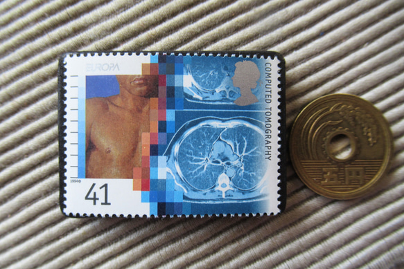 イギリス　切手ブローチ 9607 3枚目の画像