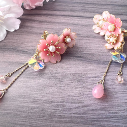 青い蝶×桜のレジンヘアゴム ヘアゴム Kemko 通販 13667848｜Creema