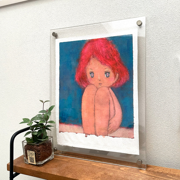 「　虎視眈々と。弱い自分を抱きしめる  」　　　　　絵画 9枚目の画像