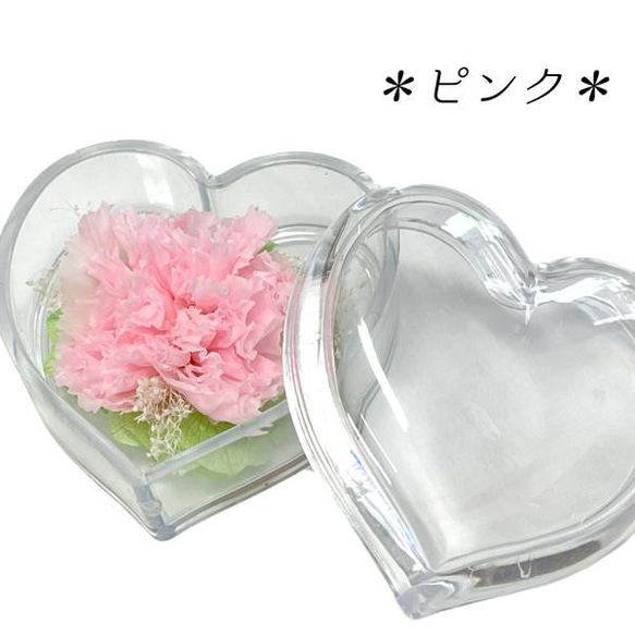 母親節永生花禮盒心形康乃馨2色knj-22014 第3張的照片