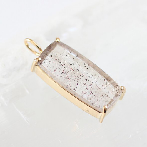 1点もの K18 ピンクファイヤークォーツ ペンダントトップ