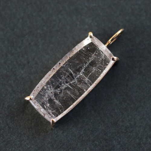 1点もの K18 ピンクファイヤークォーツ ペンダントトップ