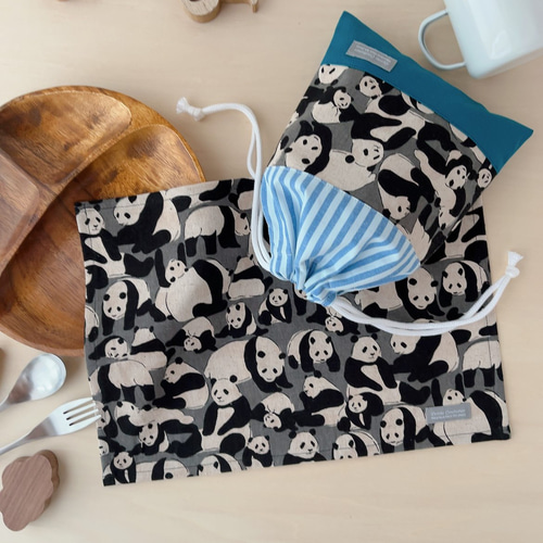 パンダの親子☆パンダ ランチョンマット お弁当袋 コップ袋