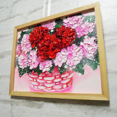 油絵 油彩 油彩画 絵 絵画【華やかなカーネーション】 絵画 HR