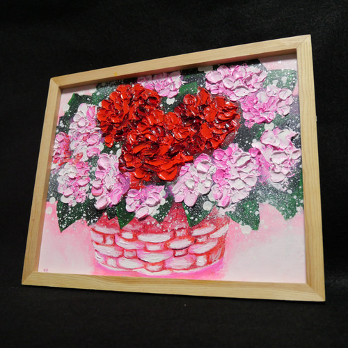 油絵 油彩 油彩画 絵 絵画【赤いカーネーション】 油絵 油彩 油彩画 絵 絵画 【赤いカーネーション】