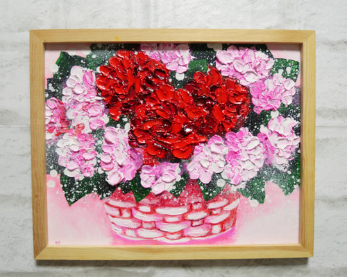 油絵　華やかな君　額付き 油絵　華やかな君　額付き