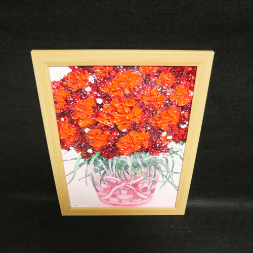 油絵 油彩 油彩画 絵 絵画 【赤いカーネーション】 絵画 HR 通販