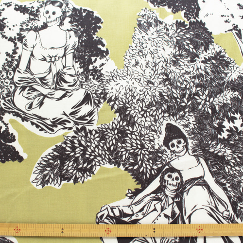 トワルドジュイ×スカル 【アレキサンダーヘンリー】 生地 紡ぐ布屋 ron  